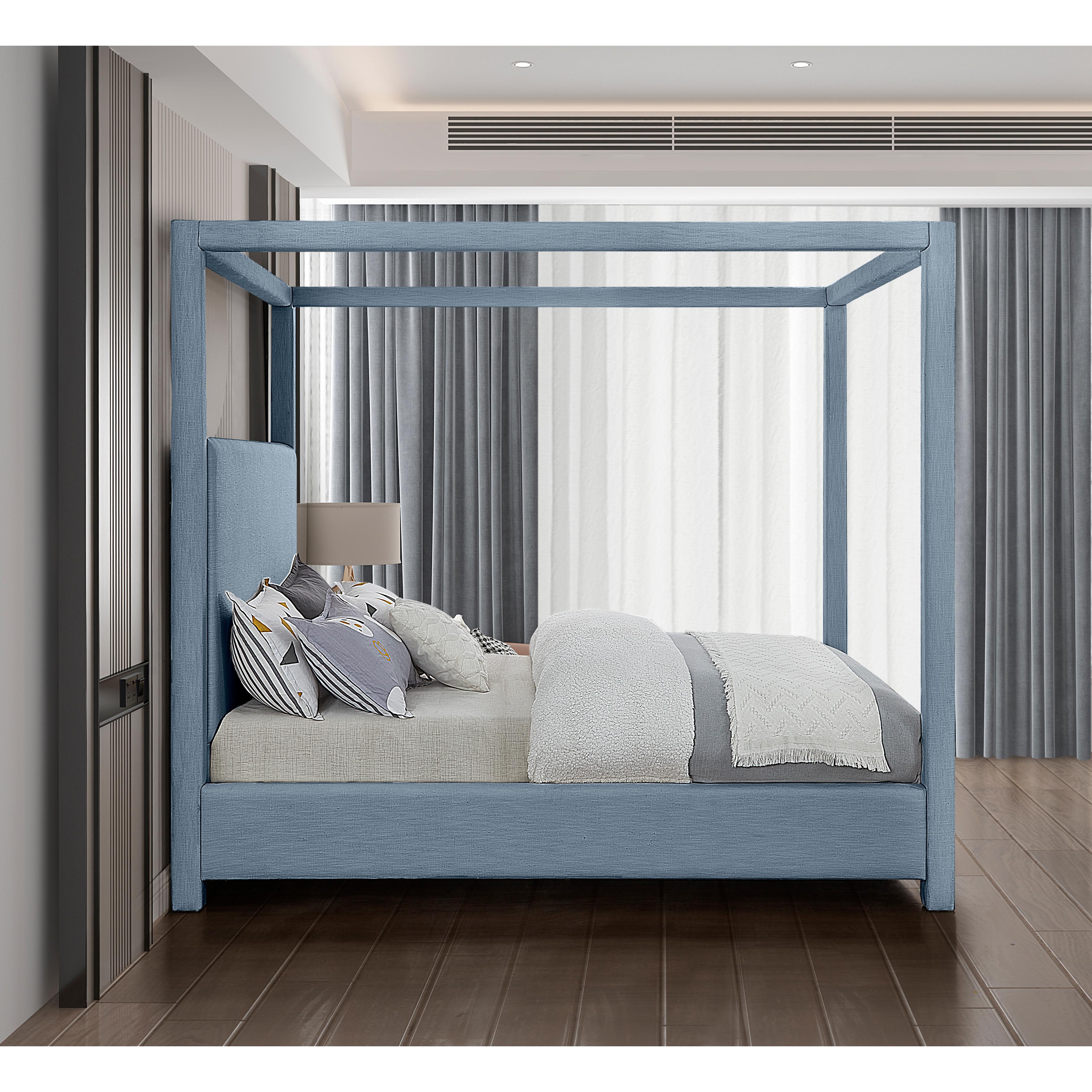 Meridian Emerson Sky Blue Queen Bed (3 Boxes)
