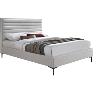 Meridian Hunter Cream Linen Textured Queen Bed