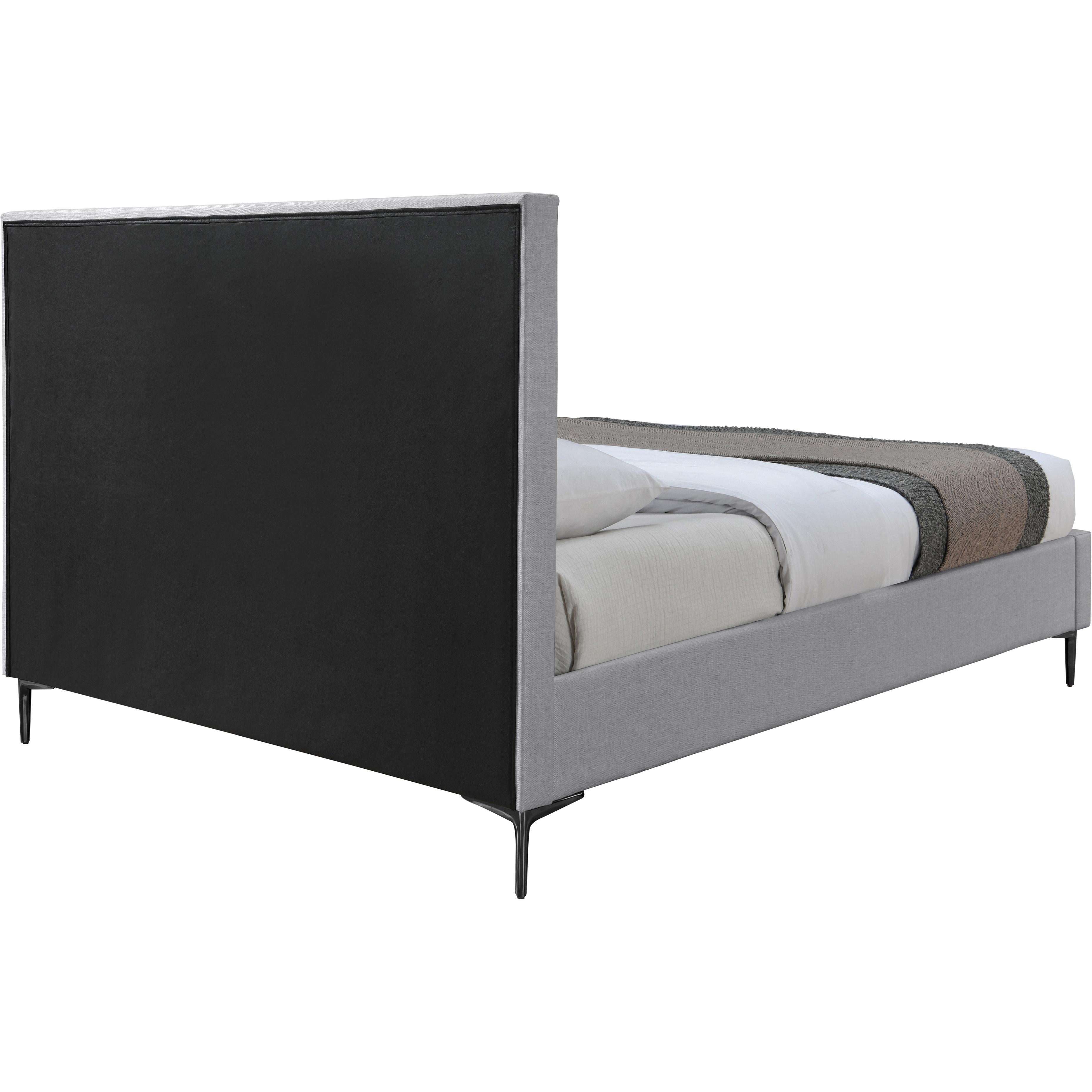 Meridian Hunter Grey Linen Textured Full Bed