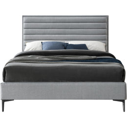 Meridian Hunter Grey Linen Textured King Bed