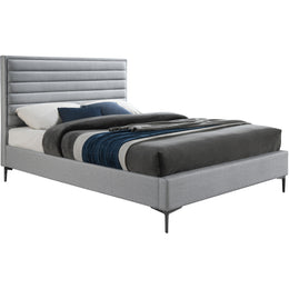 Meridian Hunter Grey Linen Textured Queen Bed