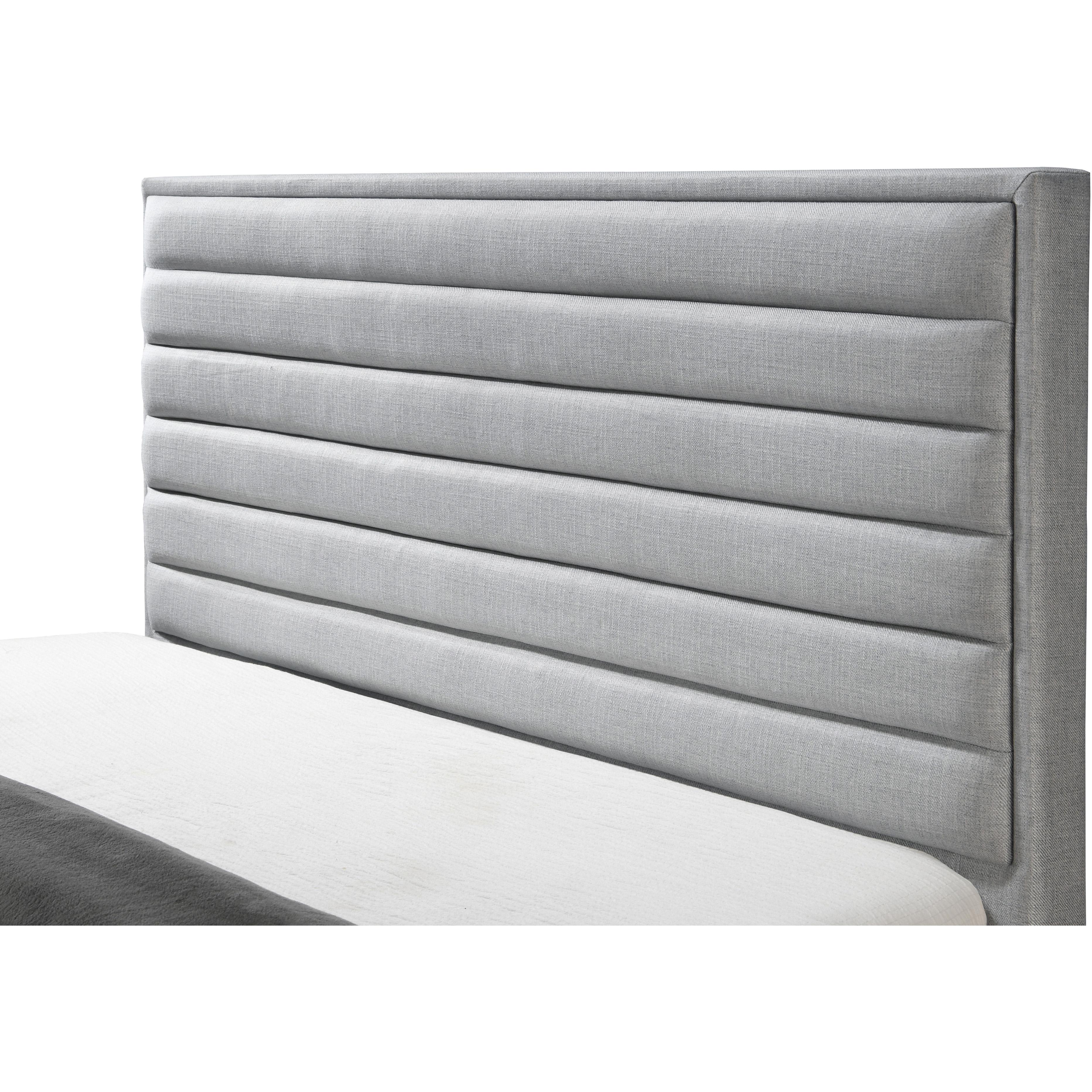 Meridian Hunter Grey Linen Textured Queen Bed