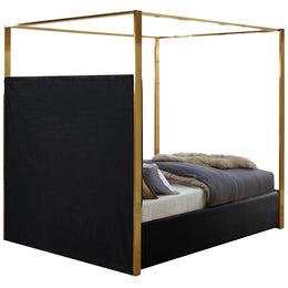Meridian Jones Black Velvet King Bed