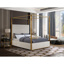 Meridian Jones Cream Velvet King Bed