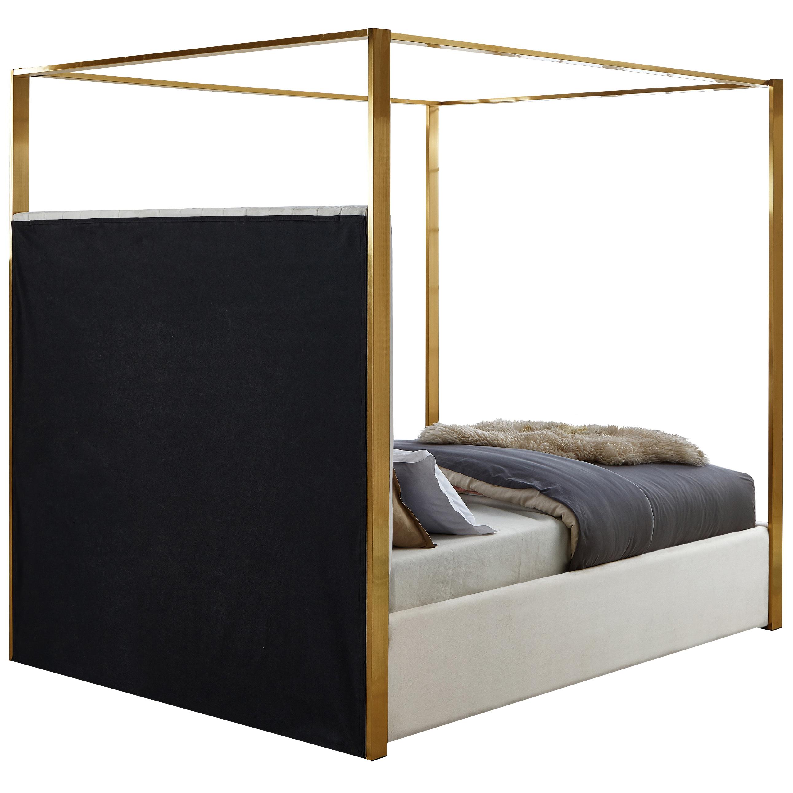 Meridian Jones Cream Velvet King Bed