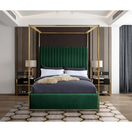 Meridian Jones Green Velvet King Bed