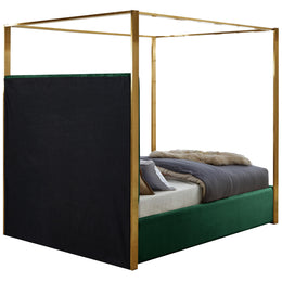 Meridian Jones Green Velvet Queen Bed