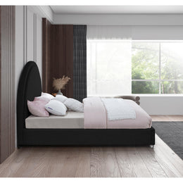 Meridian Milo Black Fabric Queen Bed