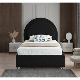 Meridian Milo Black Fabric Twin Bed