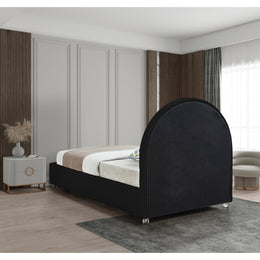 Meridian Milo Black Fabric Twin Bed