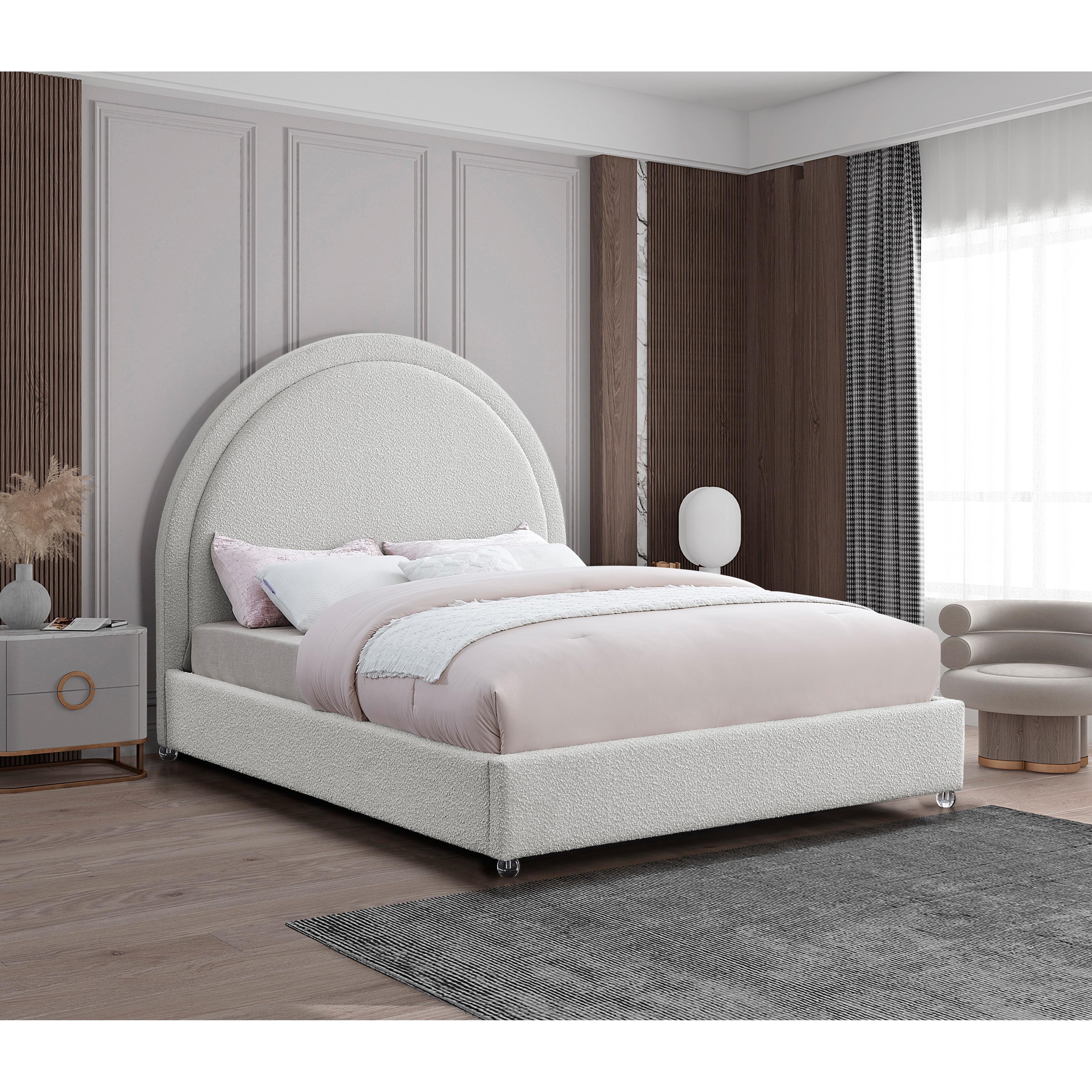 Meridian Milo Cream Fabric Full Bed