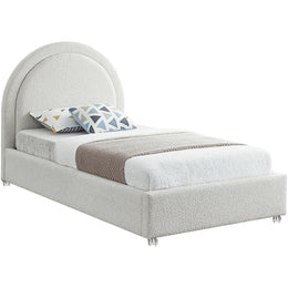 Meridian Milo Cream Fabric Twin Bed
