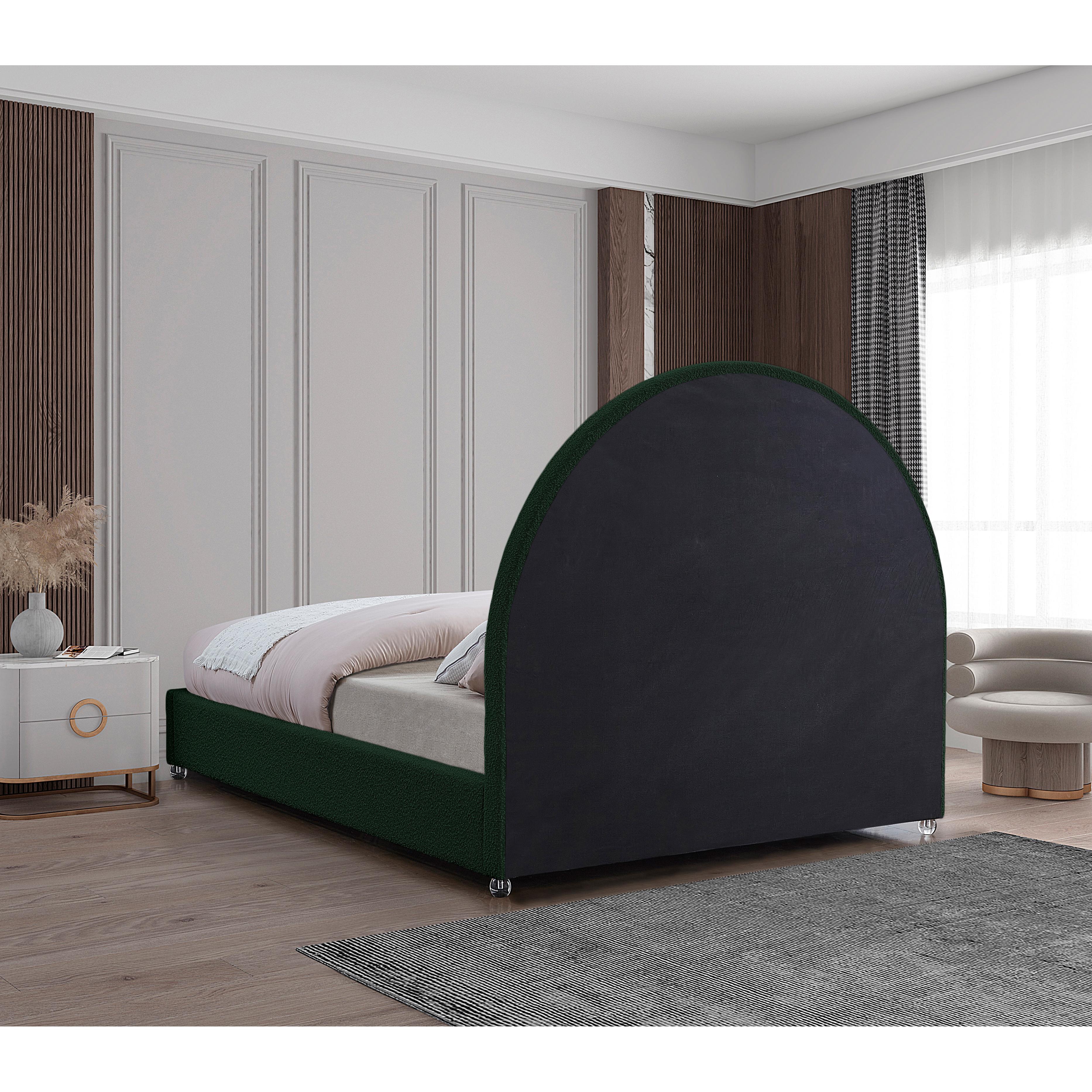 Meridian Milo Green Fabric Full Bed