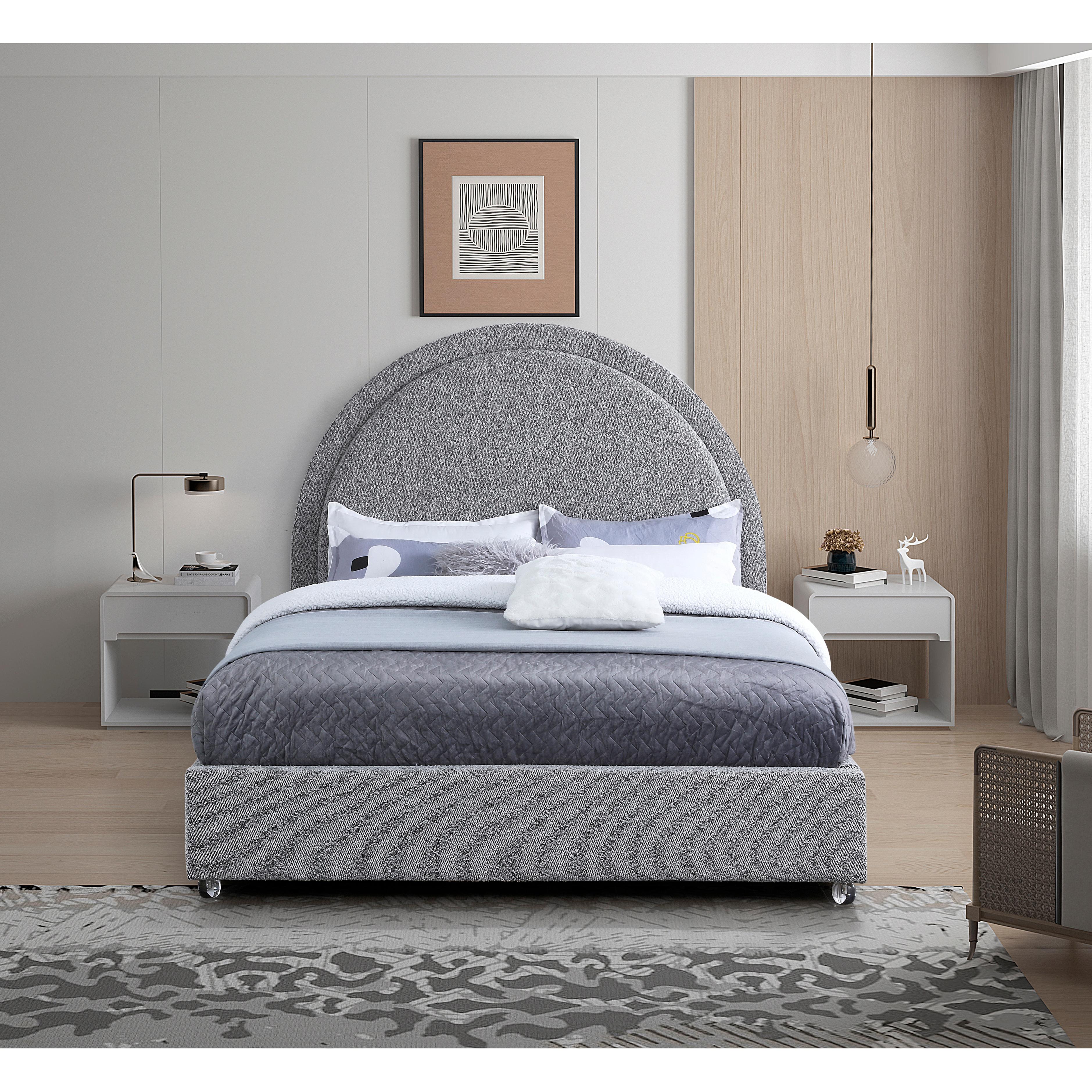Meridian Milo Grey Fabric Full Bed