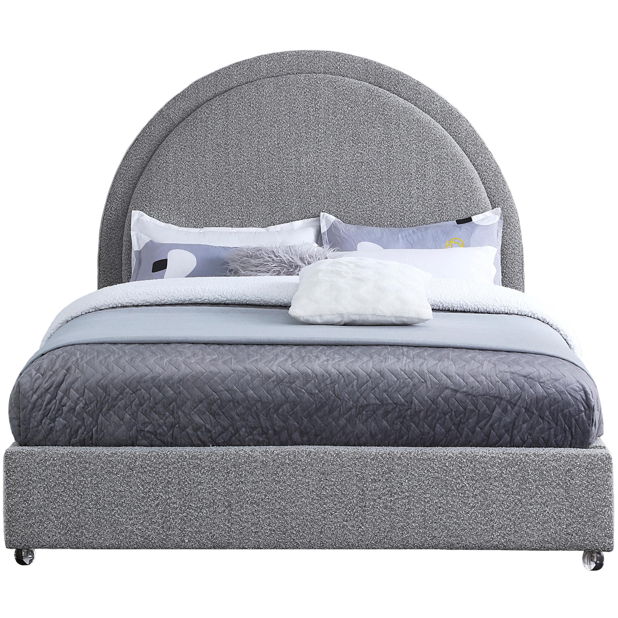 Meridian Milo Grey Fabric King Bed