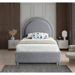 Meridian Milo Grey Fabric Twin Bed