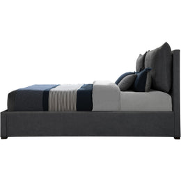 Meridian Misha Pepper Black Polyester Fabric Full Bed (3 Boxes)