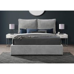 Meridian Misha Light Grey Polyester Fabric Full Bed (3 Boxes)