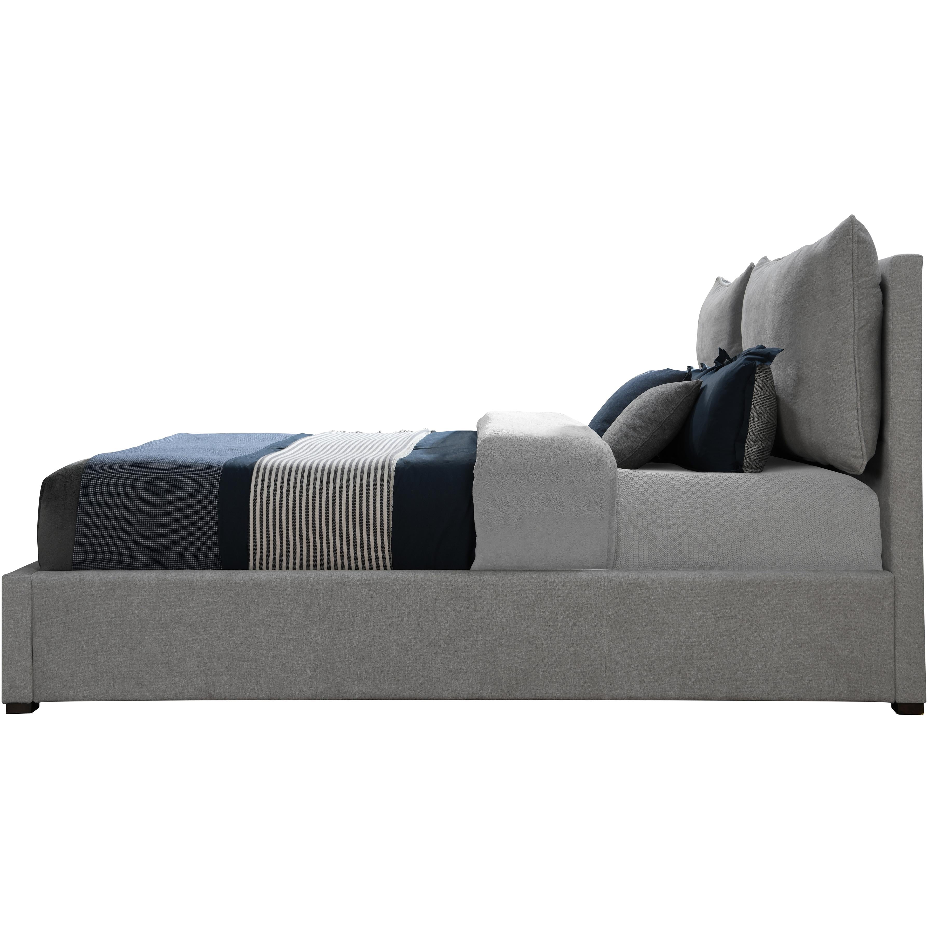 Meridian Misha Light Grey Polyester Fabric Full Bed (3 Boxes)