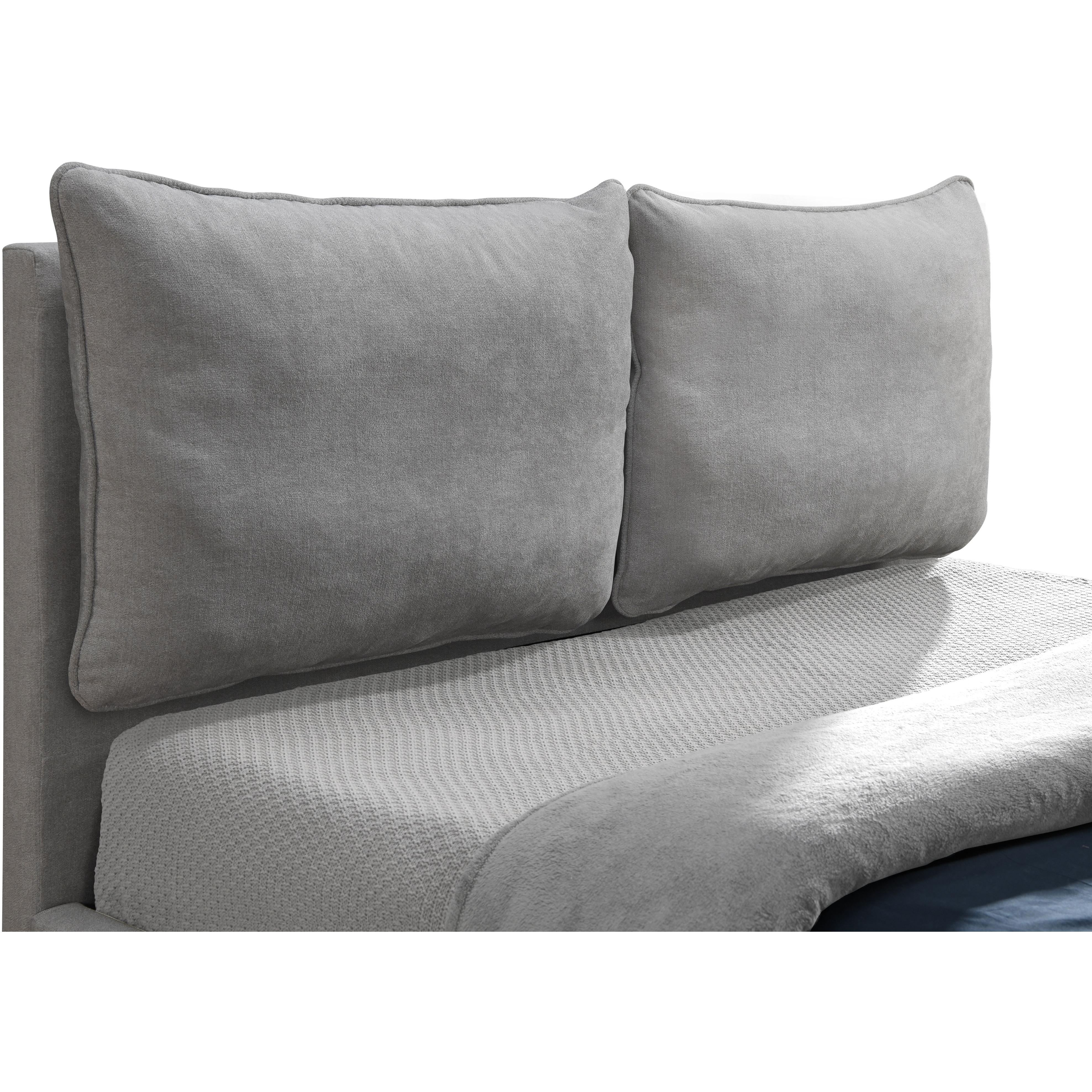 Meridian Misha Light Grey Polyester Fabric Full Bed (3 Boxes)