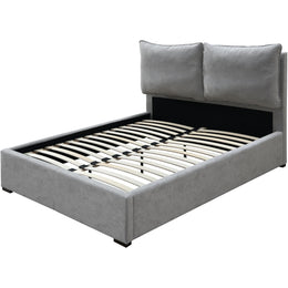 Meridian Misha Light Grey Polyester Fabric Full Bed (3 Boxes)