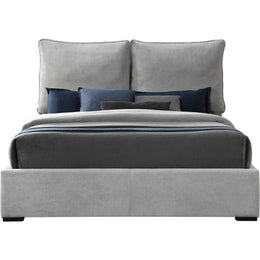 Meridian Misha Light Grey Polyester Fabric Queen Bed (3 Boxes)