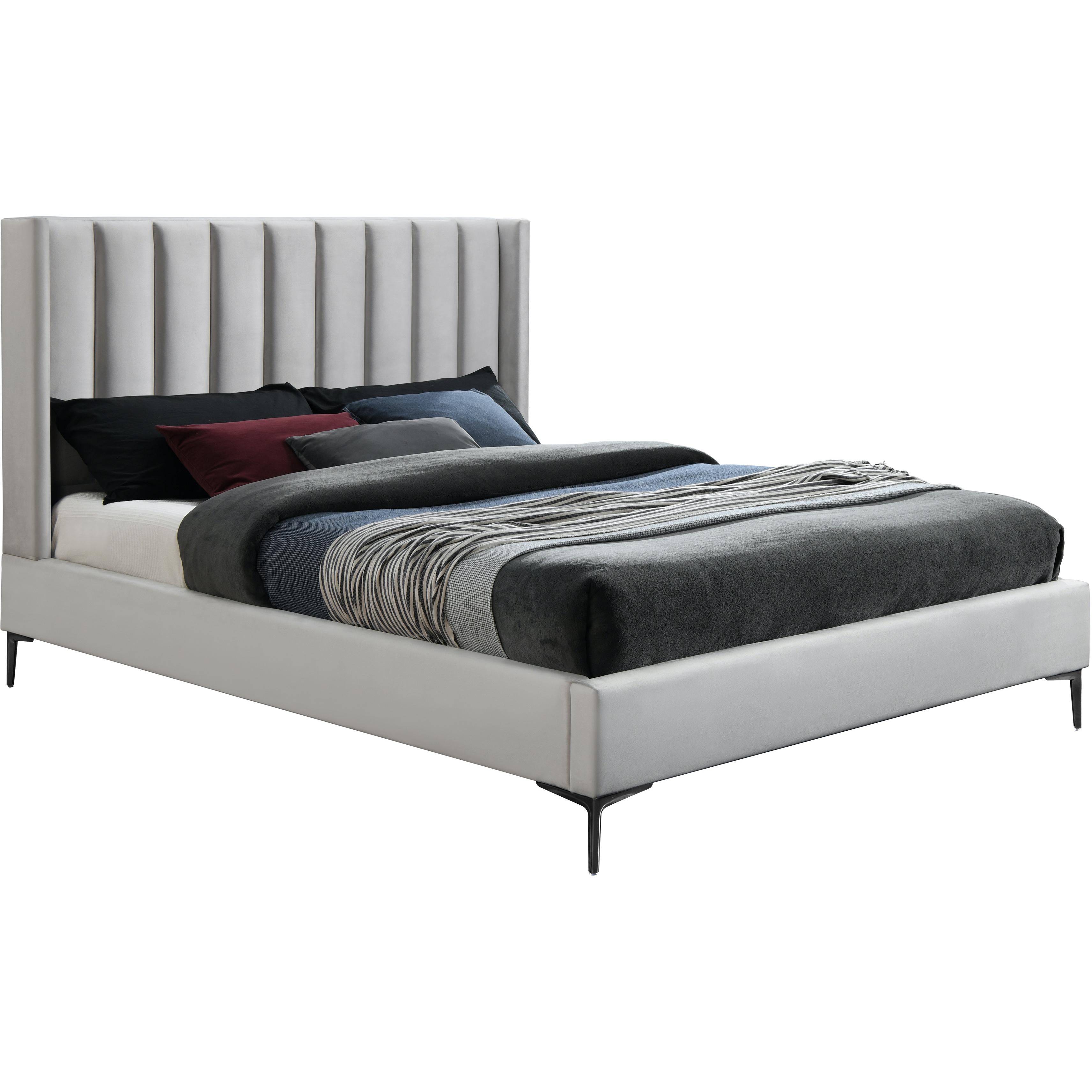 Meridian Nadia Cream Velvet Full Bed