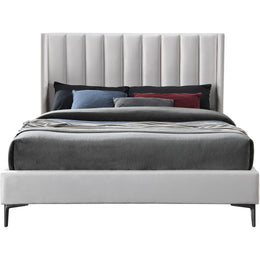Meridian Nadia Cream Velvet Full Bed