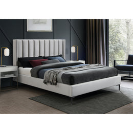 Meridian Nadia Cream Velvet King Bed