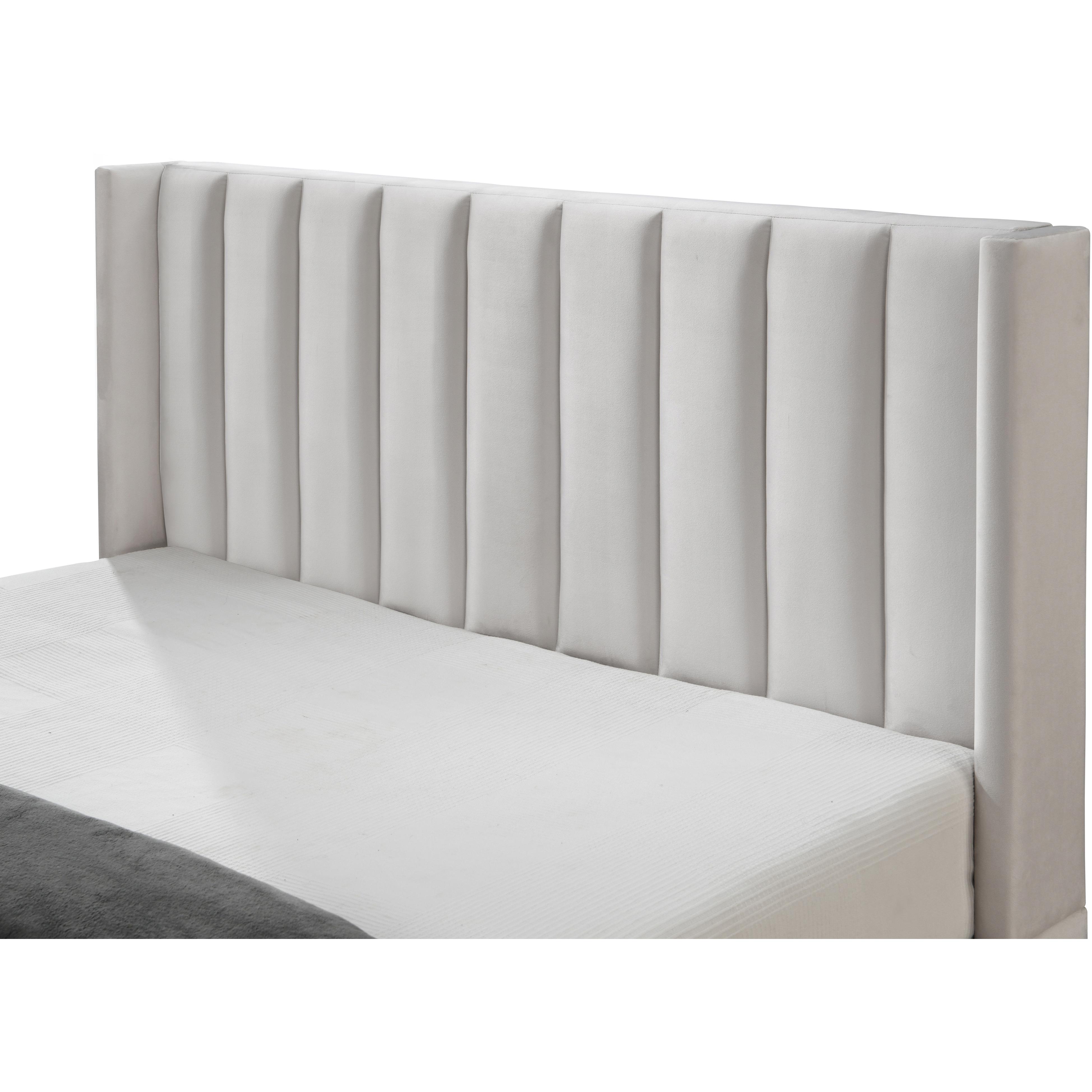 Meridian Nadia Cream Velvet King Bed