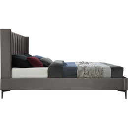 Meridian Nadia Grey Velvet King Bed
