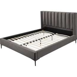 Meridian Nadia Grey Velvet King Bed