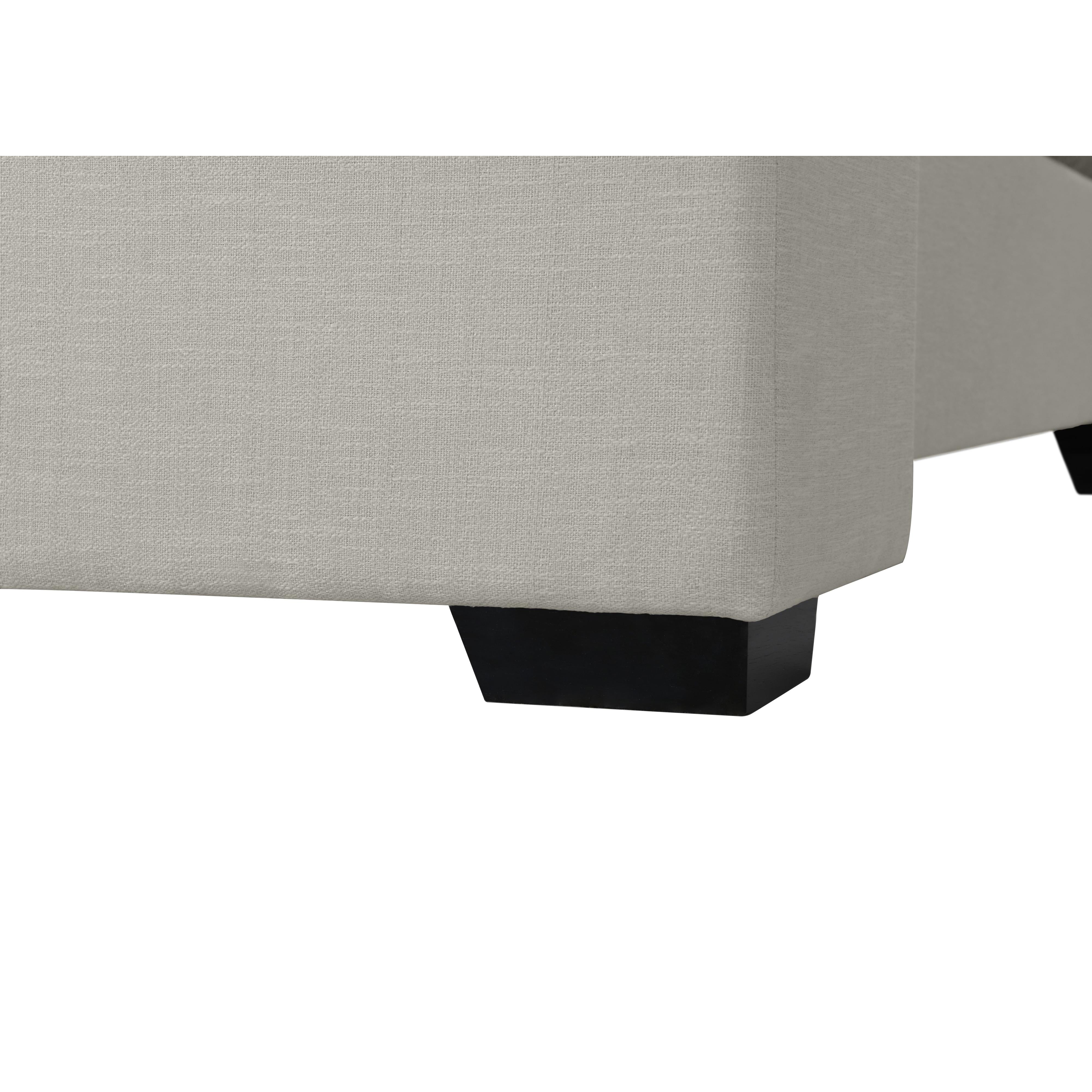Meridian Oxford Beige Linen Textured Fabric Full Bed (3 Boxes)