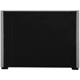 Meridian Oxford Grey Linen Textured Fabric King Bed (3 Boxes)