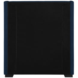 Meridian Oxford Navy Linen Textured Fabric Twin Bed (3 Boxes)