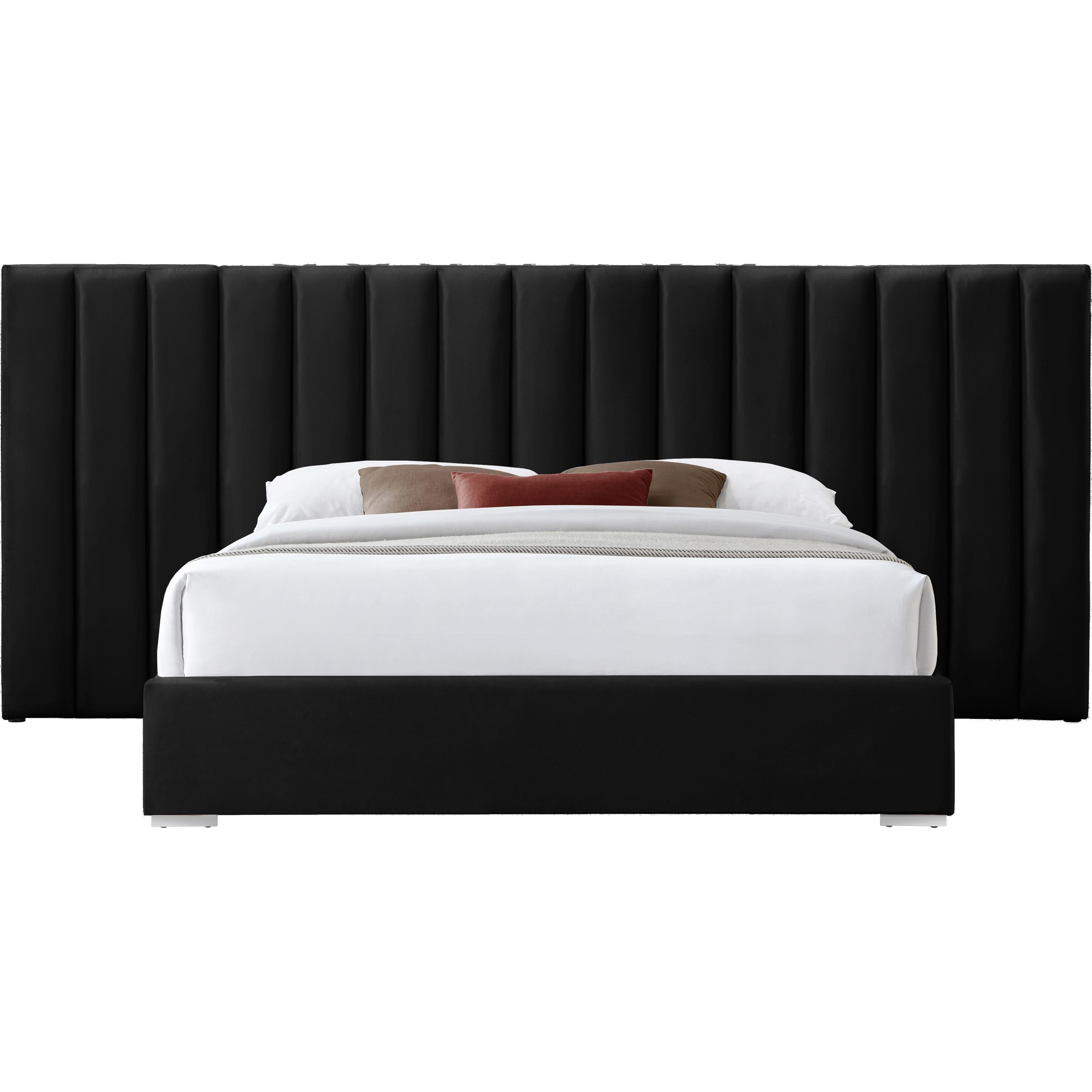 Meridian Pablo Black Velvet King Bed