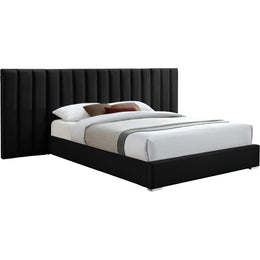 Meridian Pablo Black Velvet Queen Bed