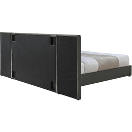 Meridian Pablo Grey Velvet Queen Bed