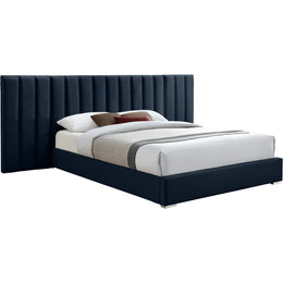 Meridian Pablo Navy Velvet King Bed