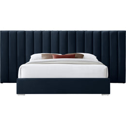Meridian Pablo Navy Velvet King Bed