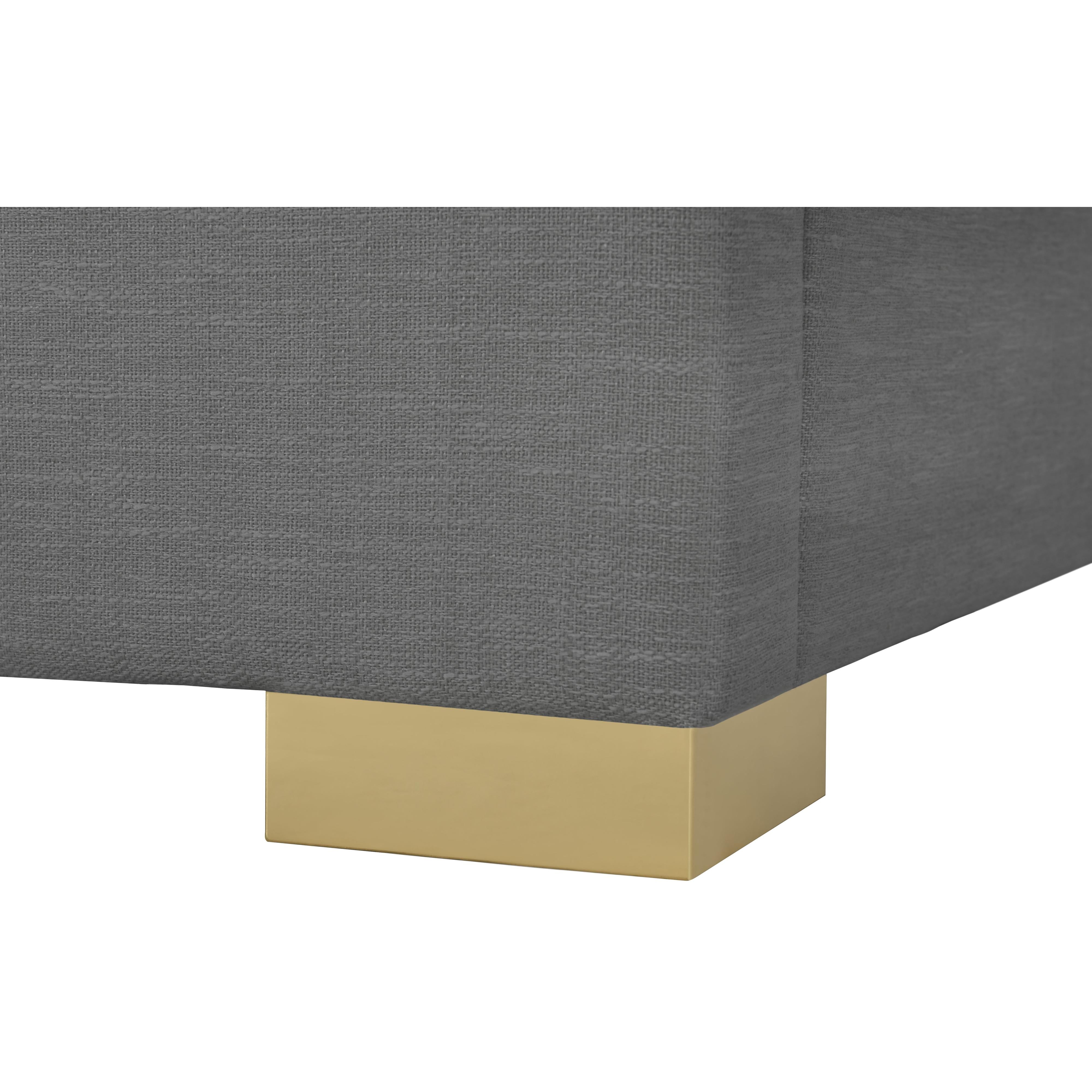 Meridian Pierce Grey Linen Textured Fabric Twin Bed