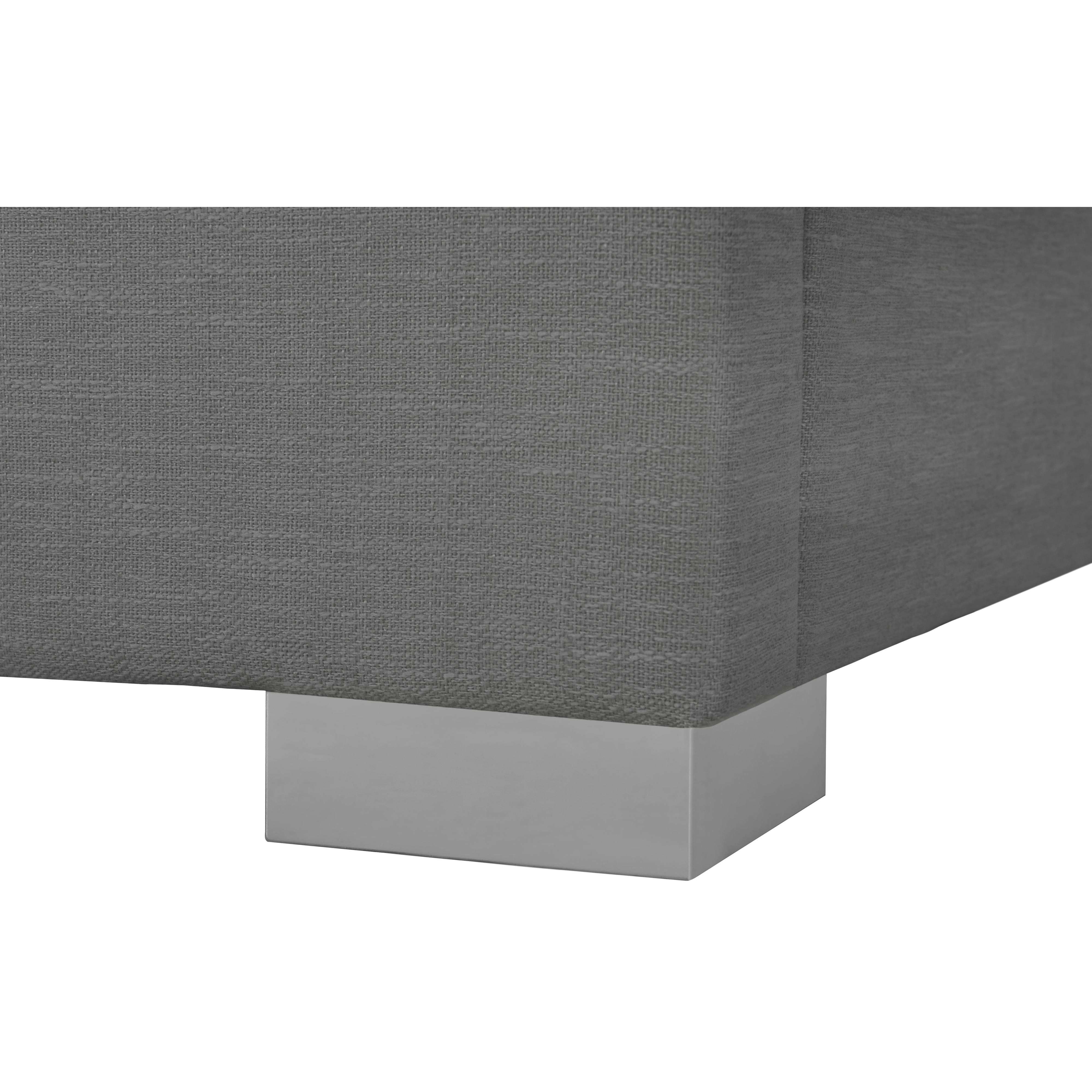 Meridian Pierce Grey Linen Textured Fabric Twin Bed