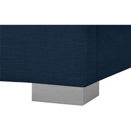 Meridian Pierce Navy Linen Textured Fabric Twin Bed
