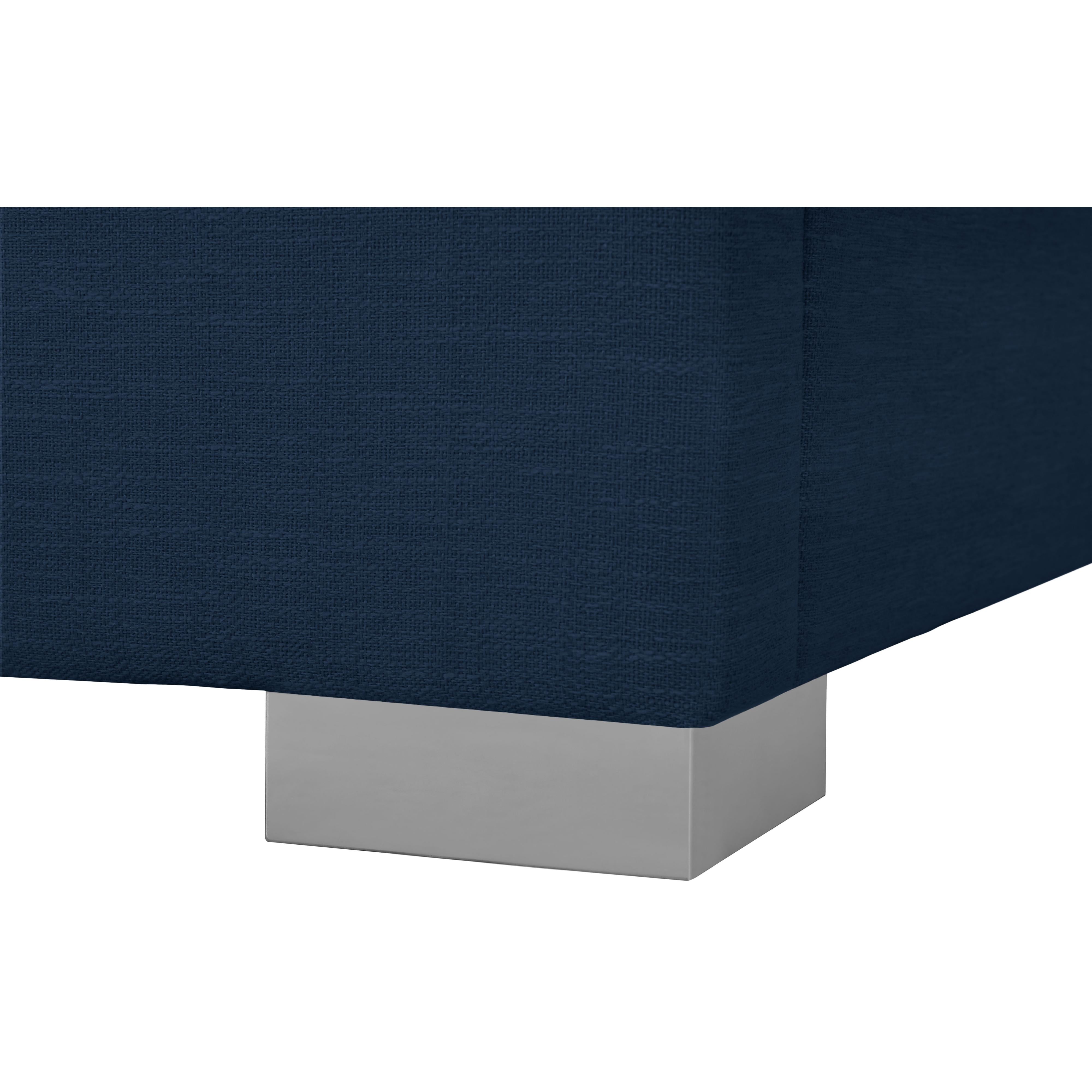 Meridian Pierce Navy Linen Textured Fabric Twin Bed