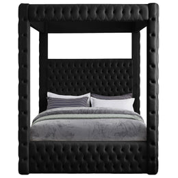 Meridian Royal Black Velvet King Bed (4 Boxes)
