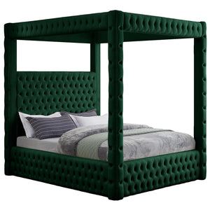 Meridian Royal Green Velvet King Bed (4 Boxes)