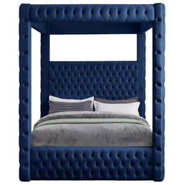 Meridian Royal Navy Velvet King Bed (4 Boxes)