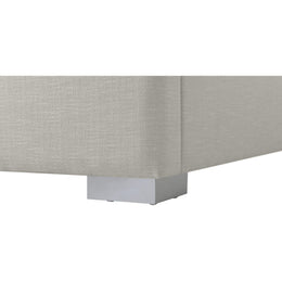 Meridian Royce Beige Linen Textured Fabric Queen Bed (3 Boxes)
