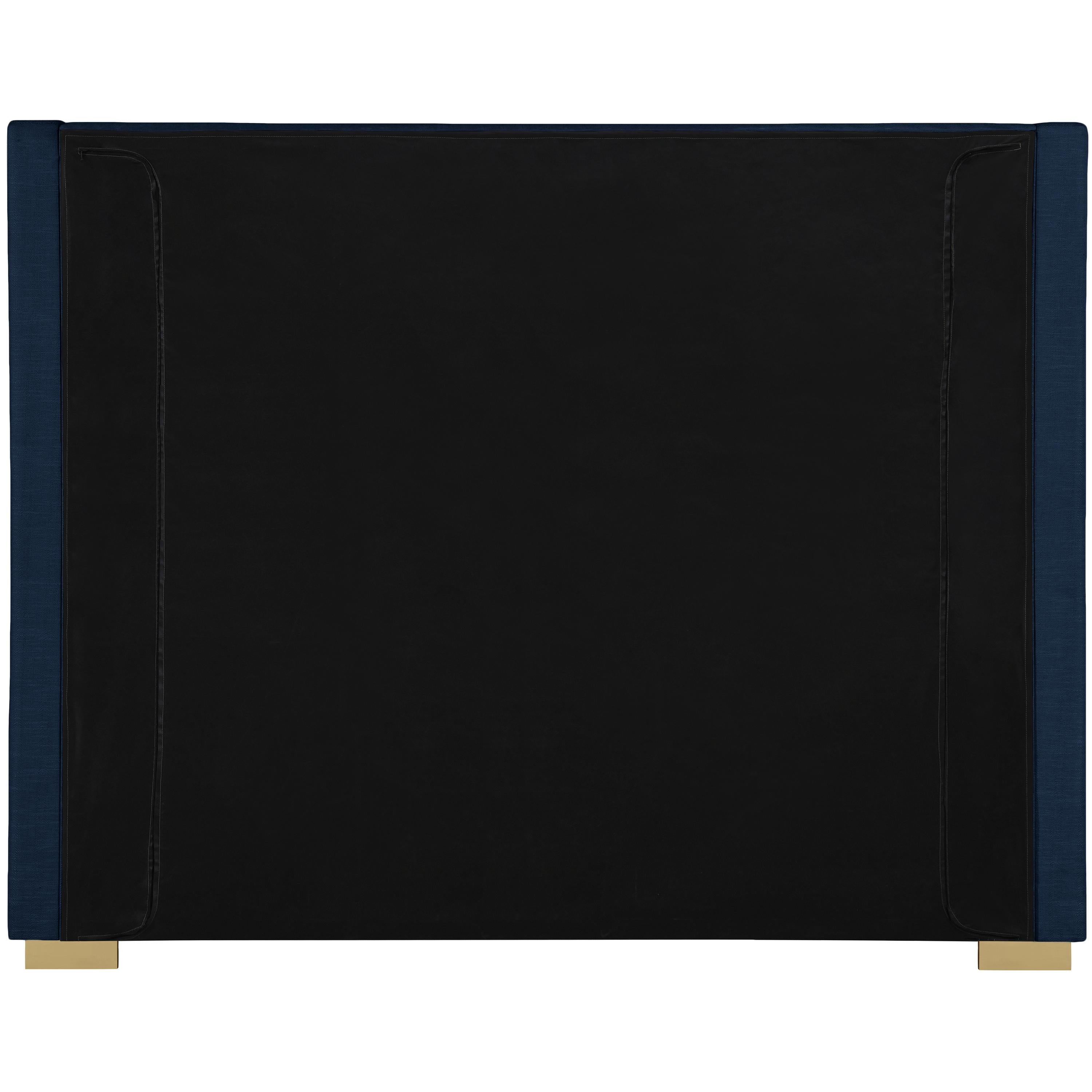 Meridian Royce Navy Linen Textured Fabric Full Bed (3 Boxes)