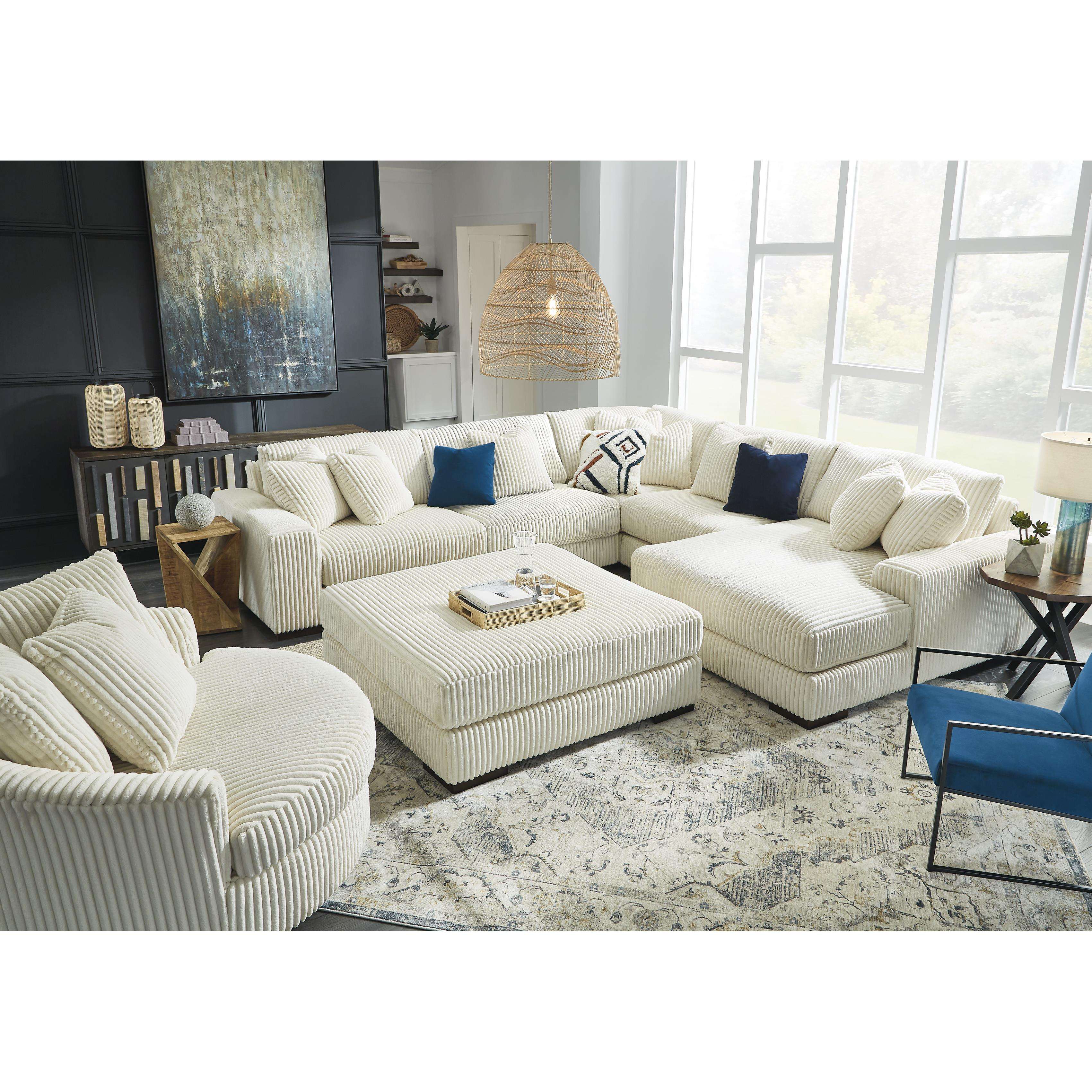 Swipe Furniture Exclusive Design Lindyn Fabric Ottoman 2110408